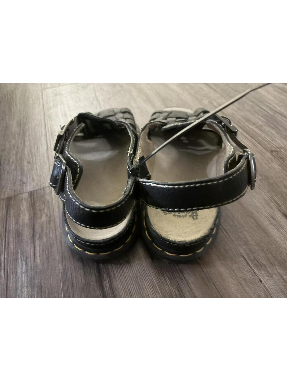 Vtg Dr Martens Men 8 Black Leather Fisherman Sandal 8092 Arc - Picture 2 of 7